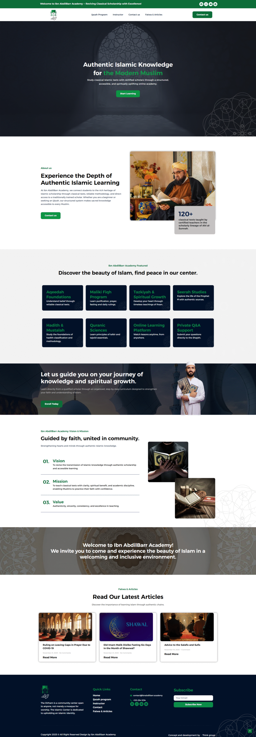 Projet web Ibn Abdilbarr Academy